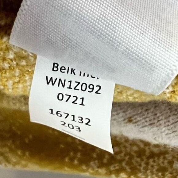 Wonderly Sweater Large Womens Dolman Sleeve Yellow White Knit Relaxed Rayon Soft - Picture 7 of 8